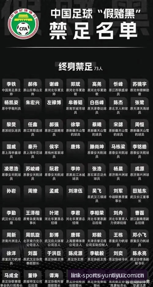 中国足协第三批禁足名单公布，云体育平台如何解读这场风暴？